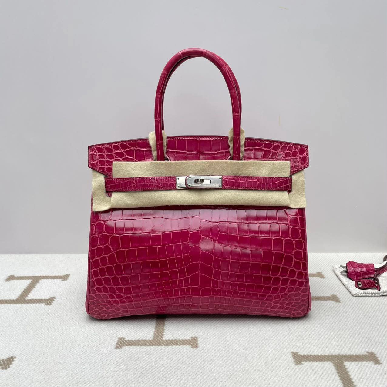 Hermes Birkin 30 Fuchsia Shiny Niloticus Palladium harwdare