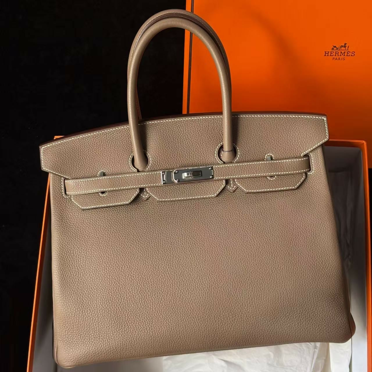 Hermès Birkin 35 Étoupe Togo with Palladium Hardware