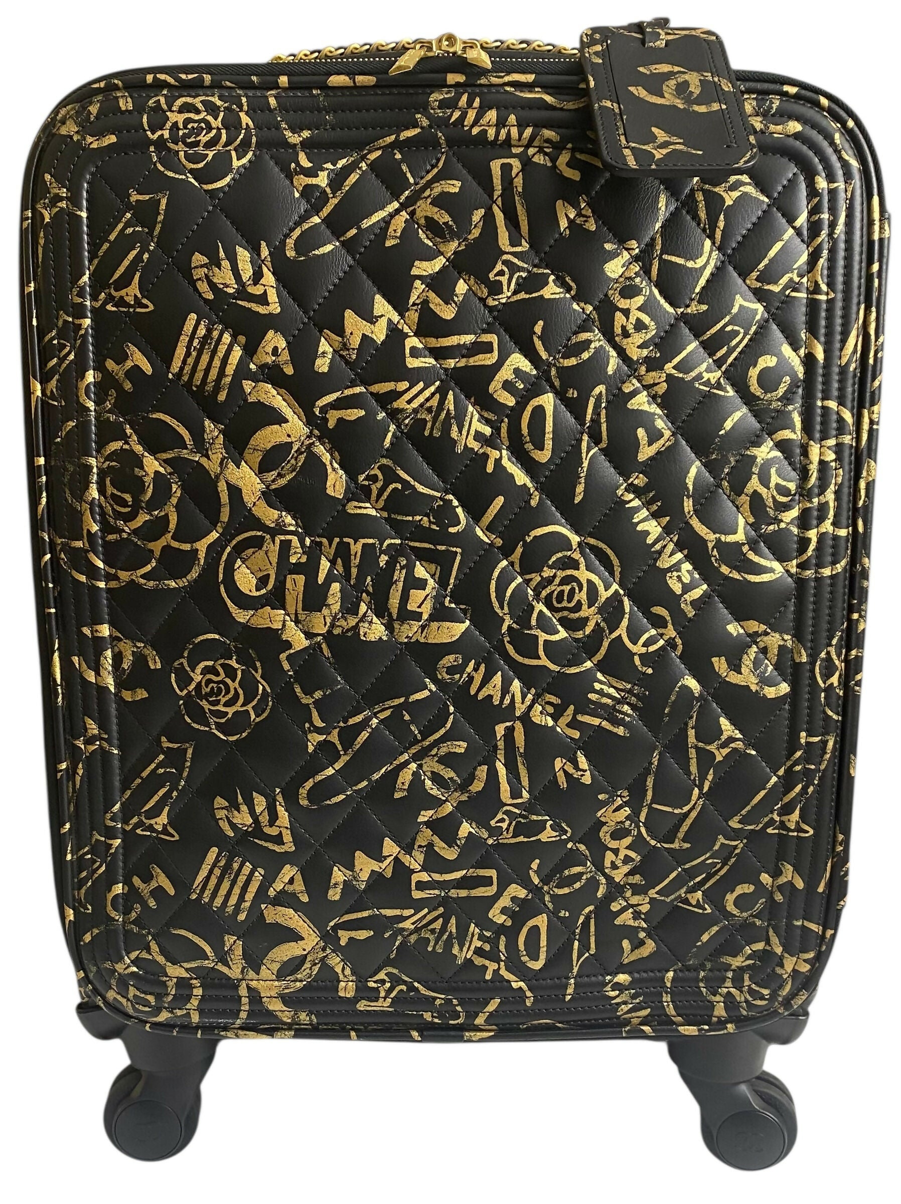 Rare Chanel 19A Paris New York Egypt Graffiti Trolley Travel Bag