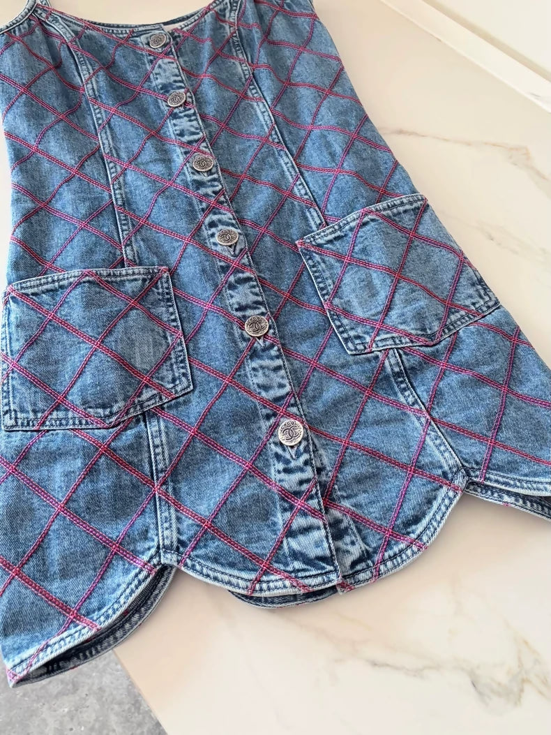 Chanel 22M Blue Denim Dress