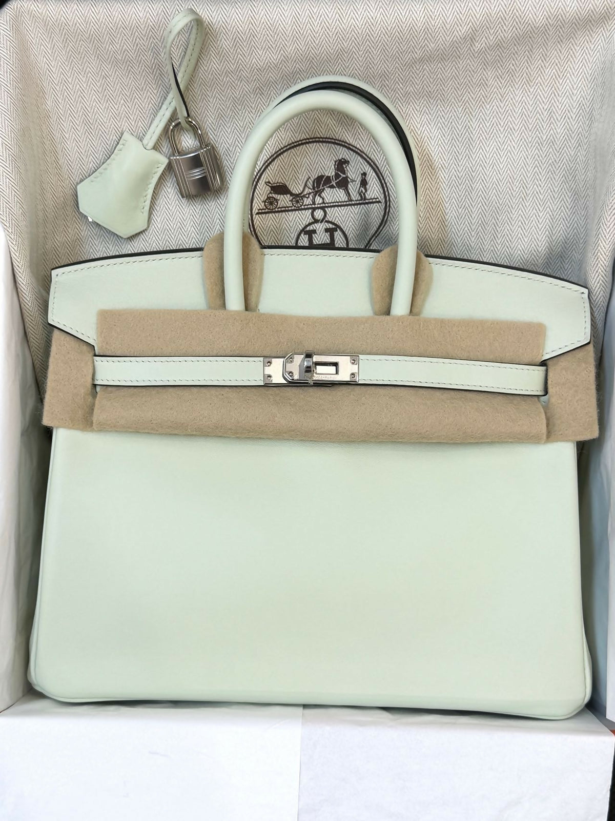 Hermès Birkin 25 Vert Fizzy / Bubble Green Swift Leather with Hardware B Stamp