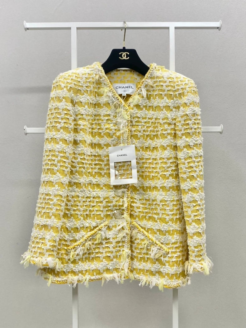 Chanel 18S white & yellow jacket – Wararni.com