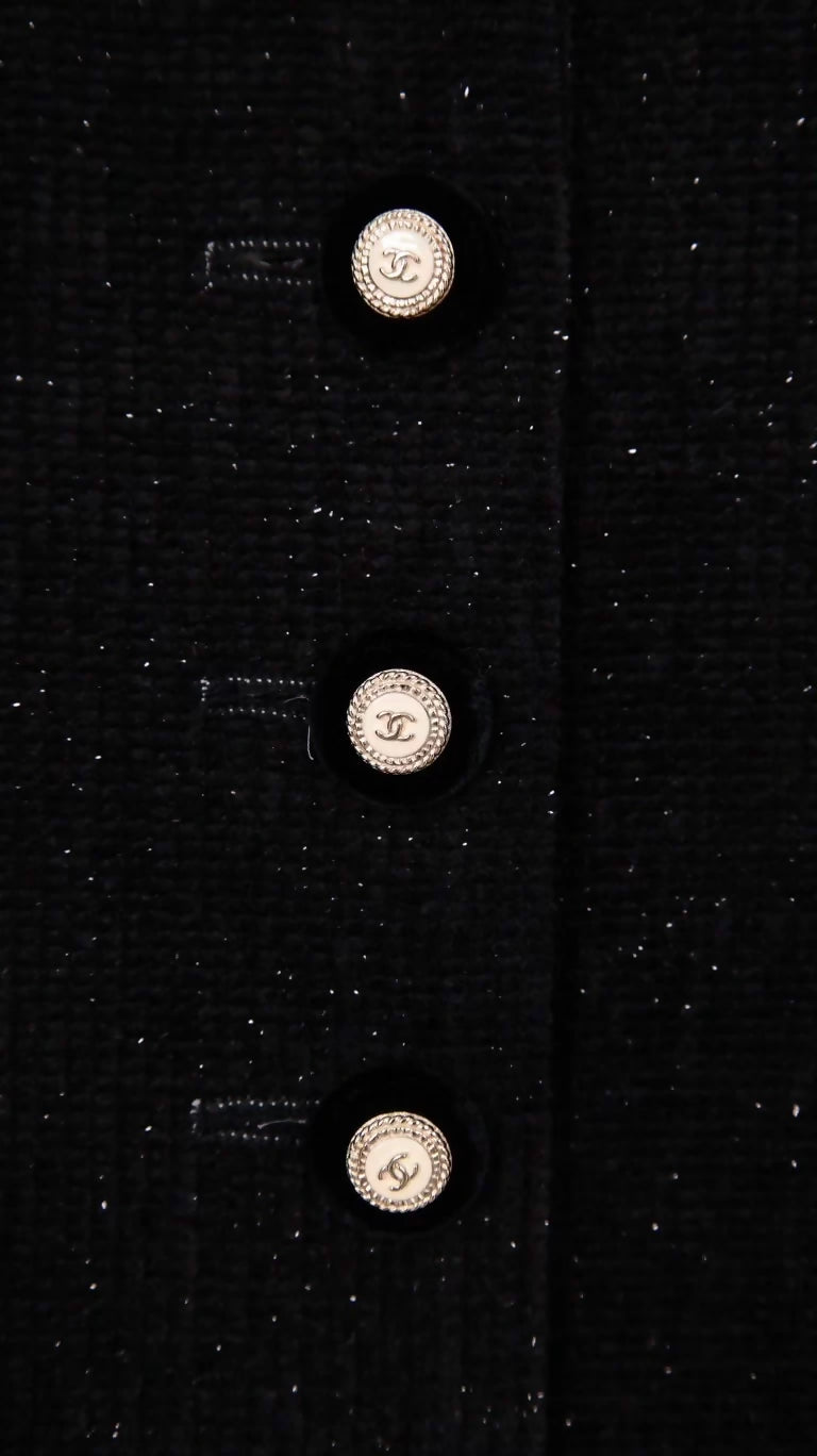 Chanel 20A Velvet black ostrich feather jacket