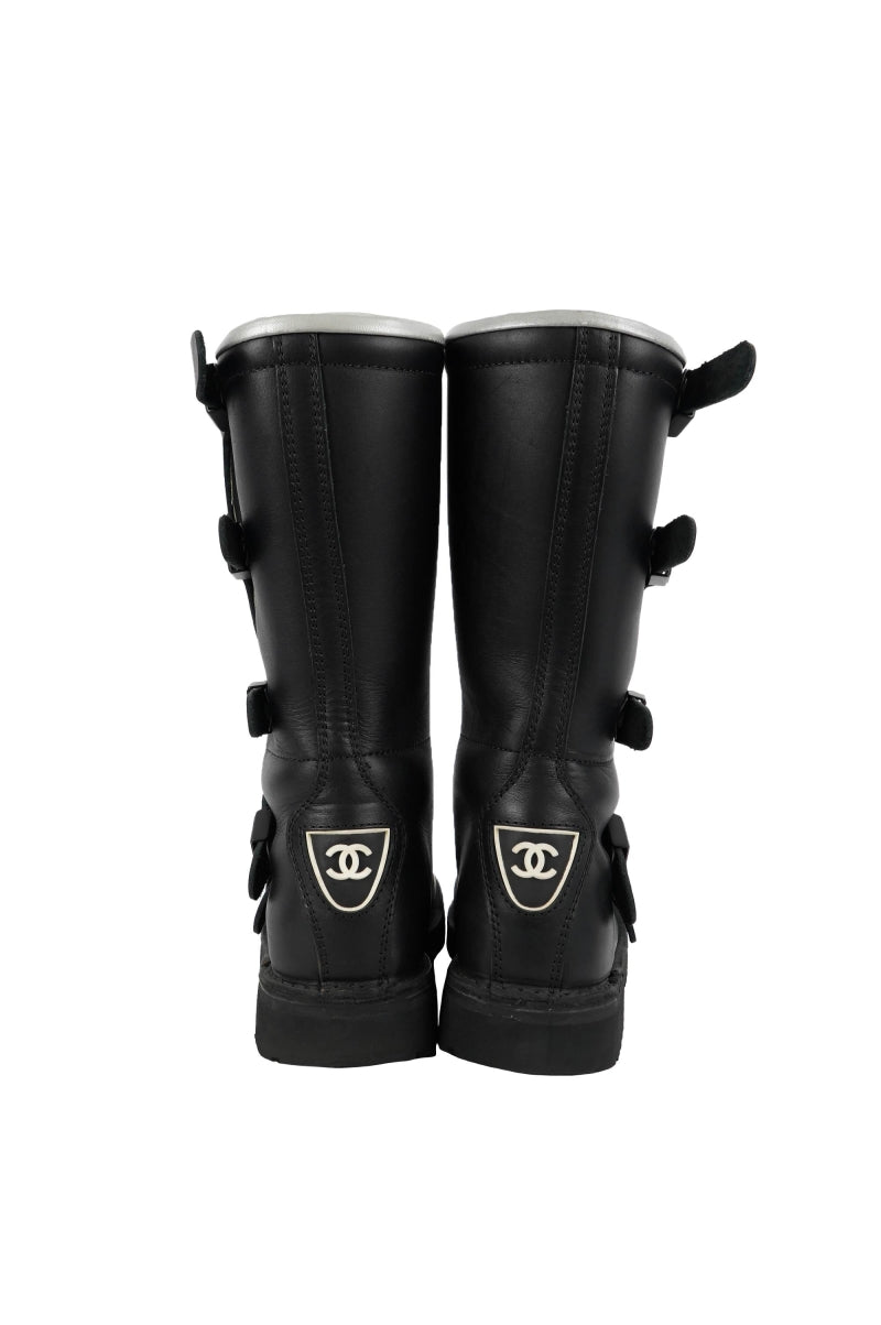 rare chanel motorcycle boots size 36
