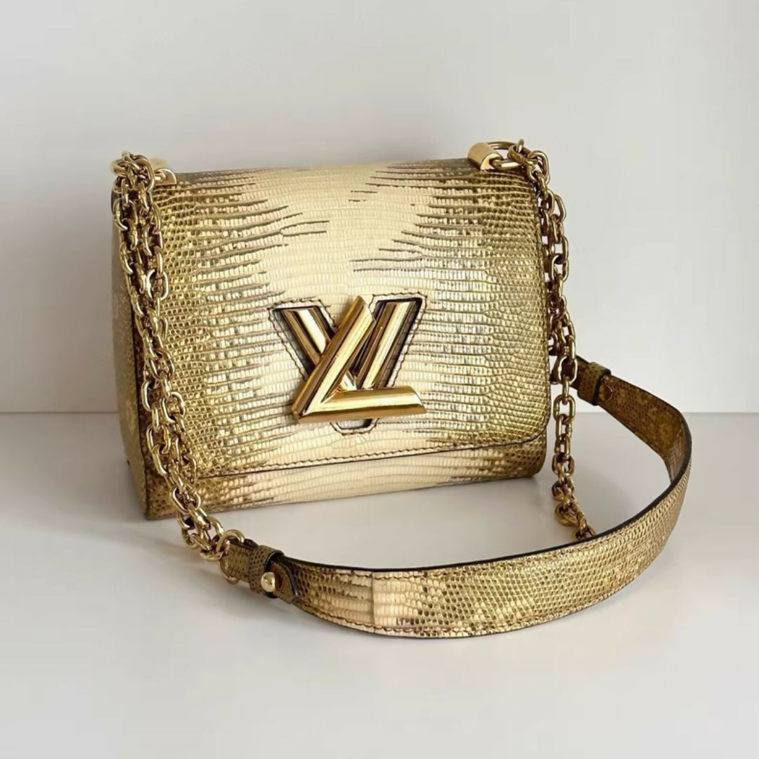 LOUIS VUITTON Lizard Twist Shoulder Bag Mini Gold – Wararni.com