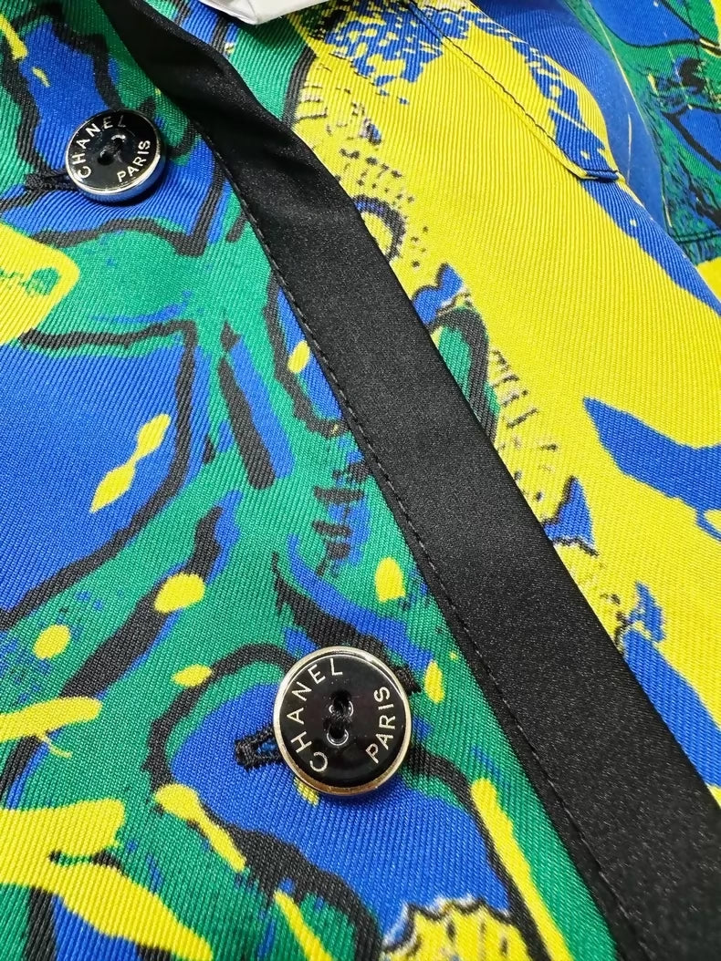 Chanel 26M colourful shirt and shorts set