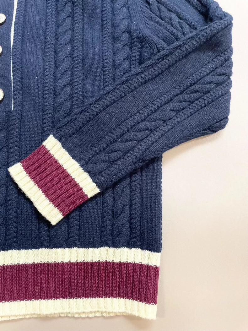 Chanel 26C blue cashmere knit sweater
