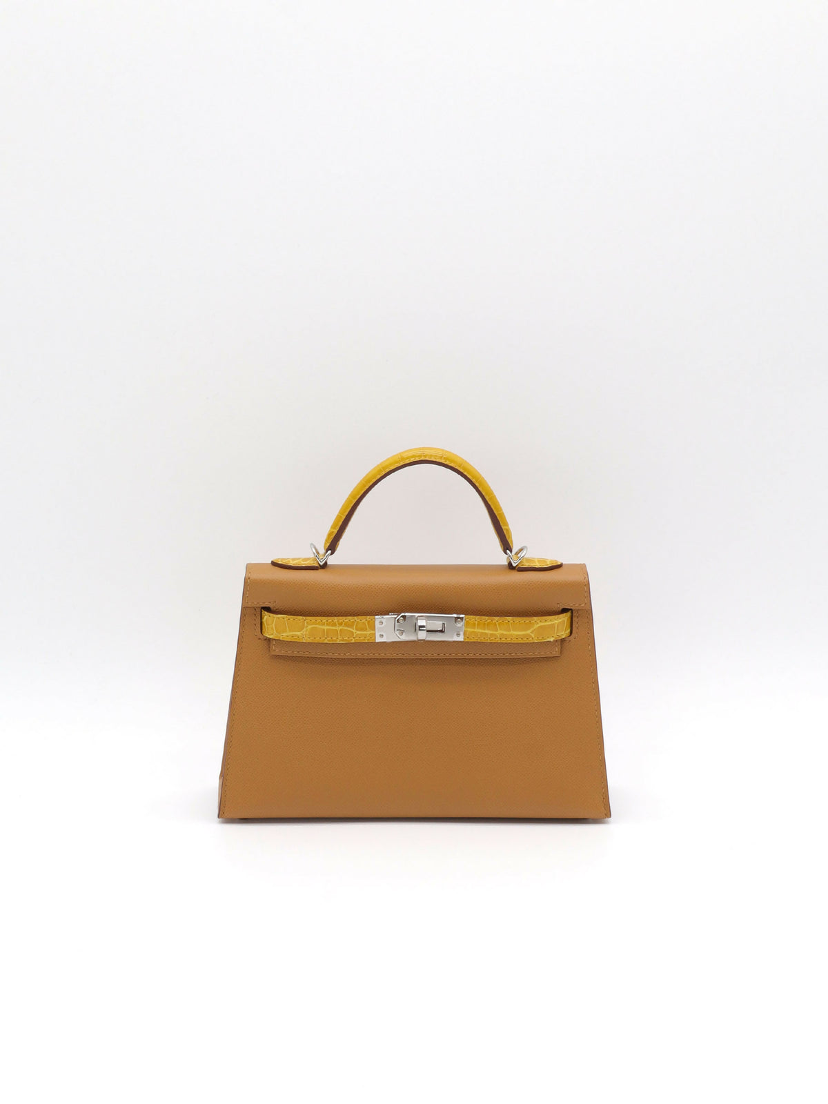 Hermès Kelly 20 Touch Sesame Madame & Jaune Ambre Shiny Alligator Palladium Hardware