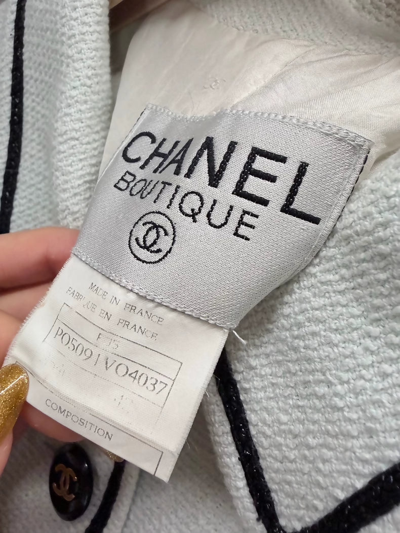 Chanel 95p Barbie Collection Vintage Ice Blue Short Tweed Jacket