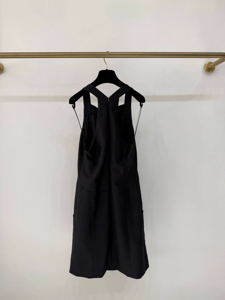 Chanel 23p black striped dress
