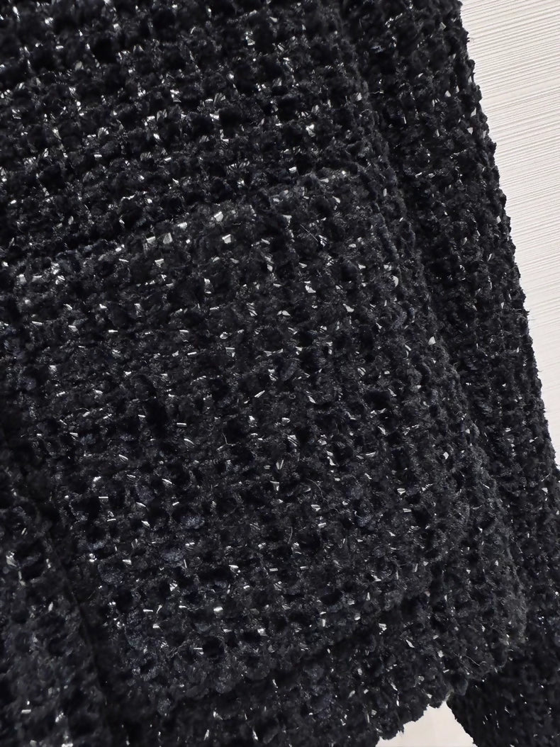 Chanel 22B velvet shimmering black jacket