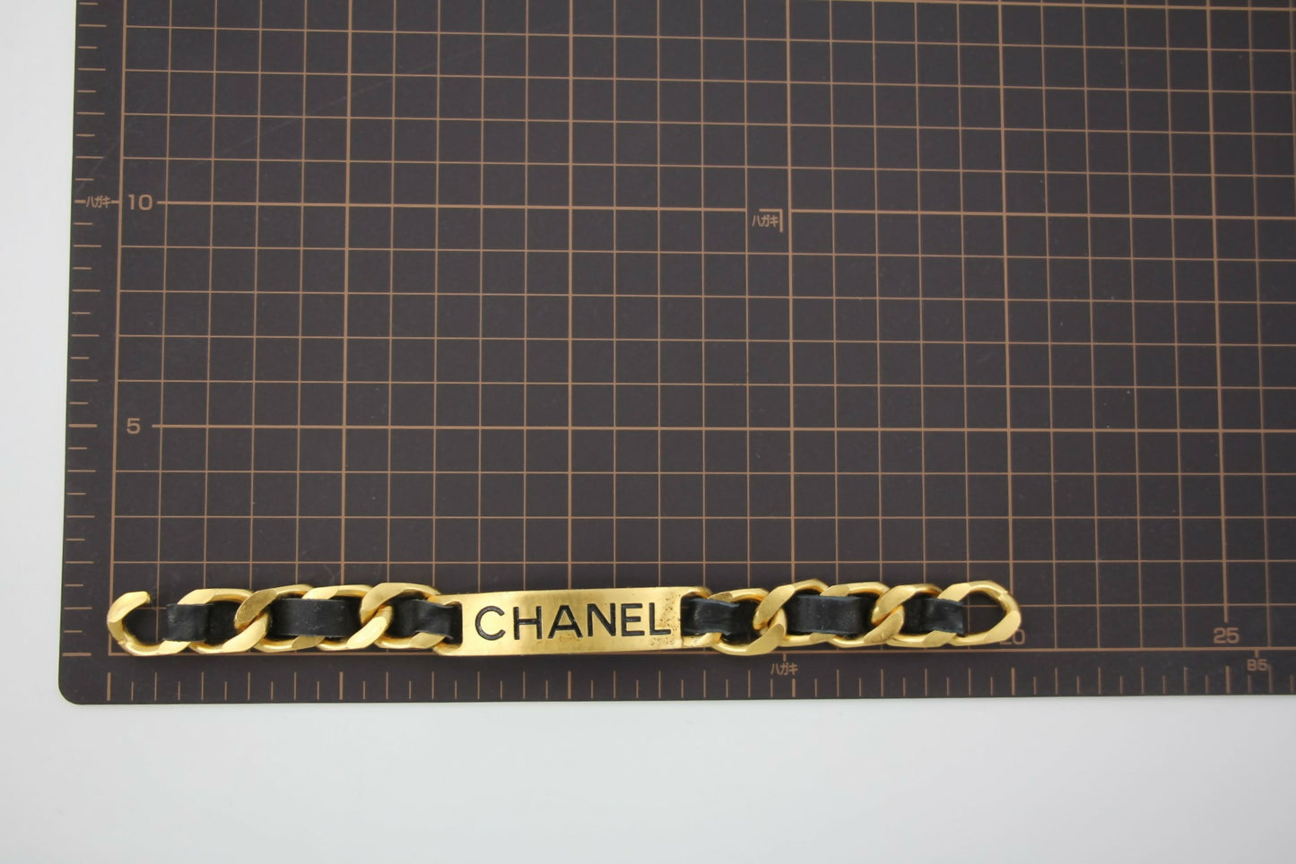 Chanel Vintage 95P Gold-plated Leather Bracelet