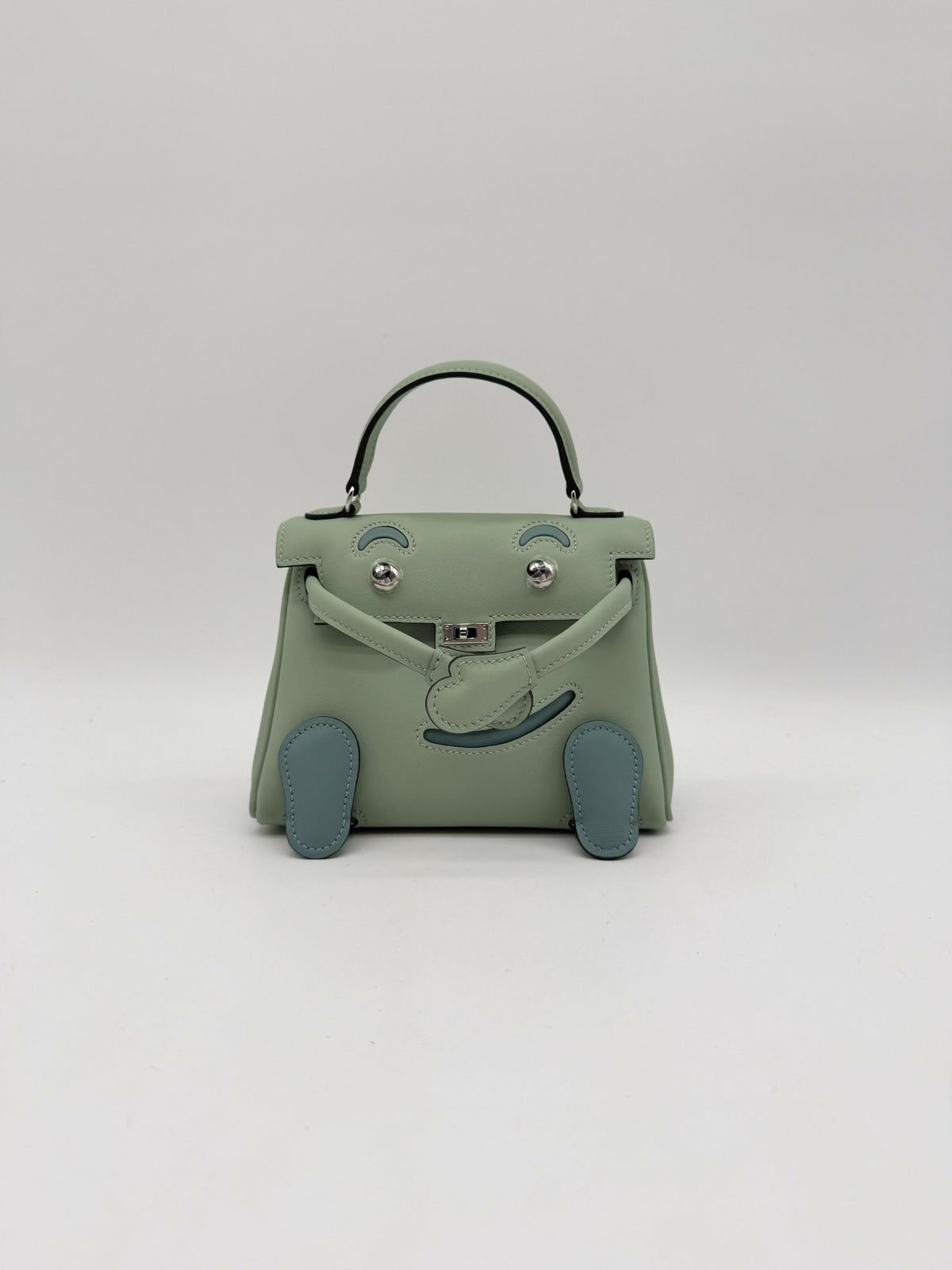 Hermès Kelly Doll Vert D’Eau / Ciel Swift Palladium hardware