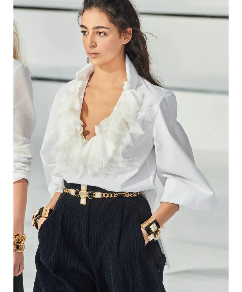 Chanel 20K white feather shirt