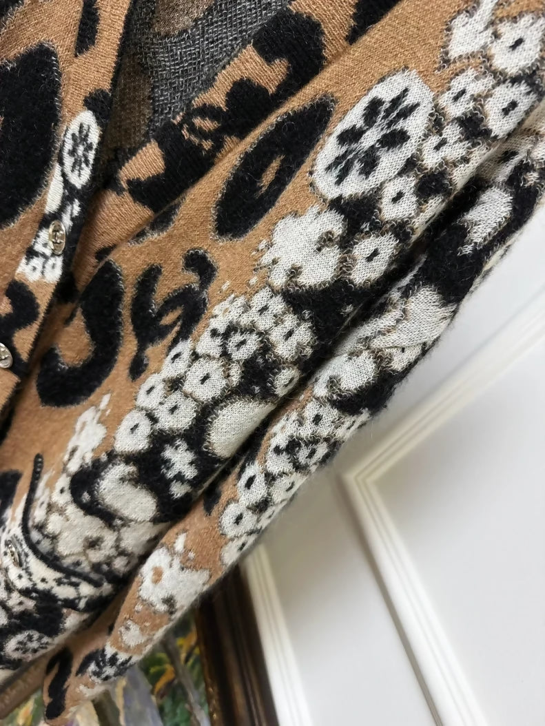 Chanel 23A leopard print cardigan