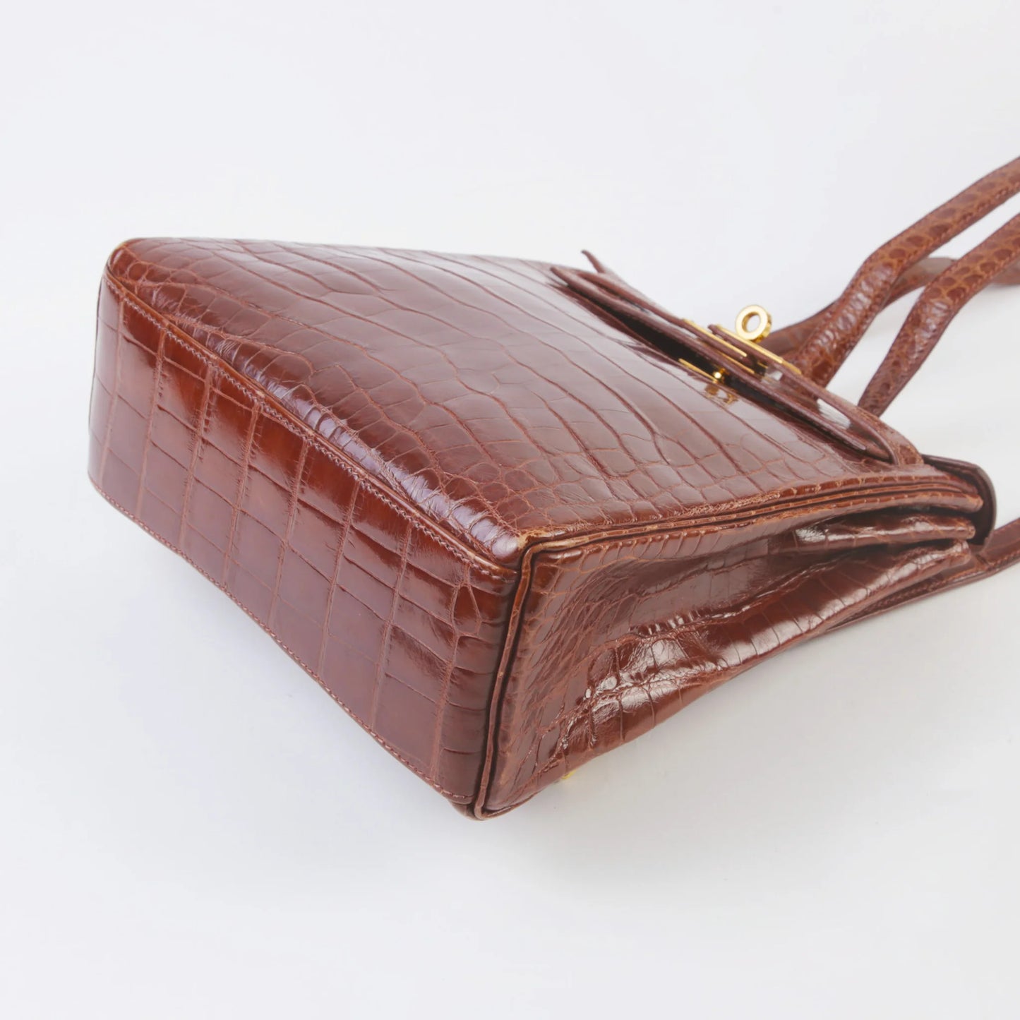 HERMÈS Kelly Ado PM Miel Shiny Alligator Gold hardware