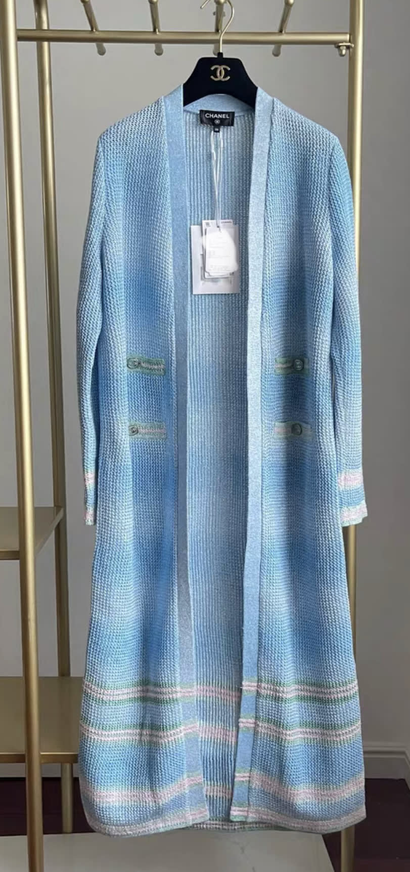 Chanel 23SS blue knitted cardigan fr38 brand new with tag