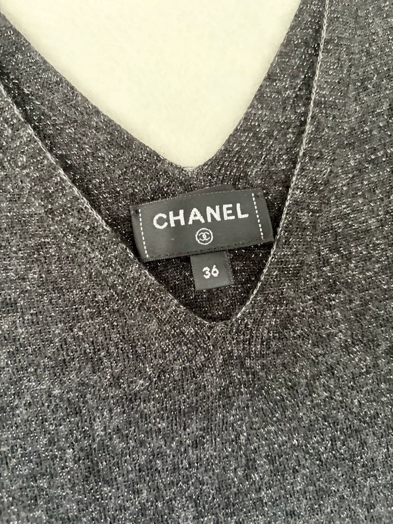 Chanel 23B Deep V-neck Black Dress