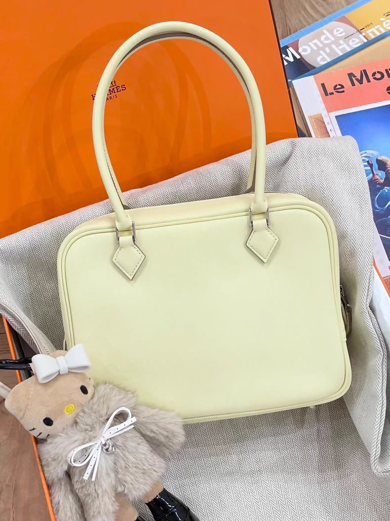 Hermès Plume mini Milton yellow i8 Swift leather palladium
