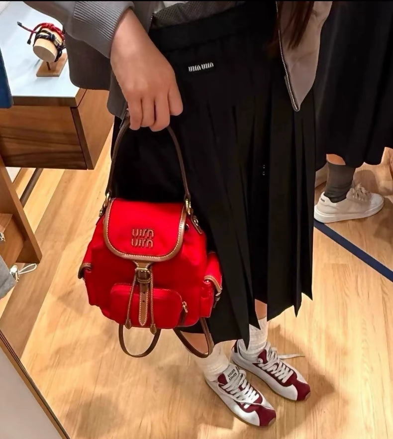 Miu Miu 25ss small backpack in red denim