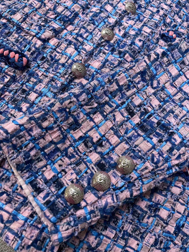 Chanel 21P pink & purple tweed jacket