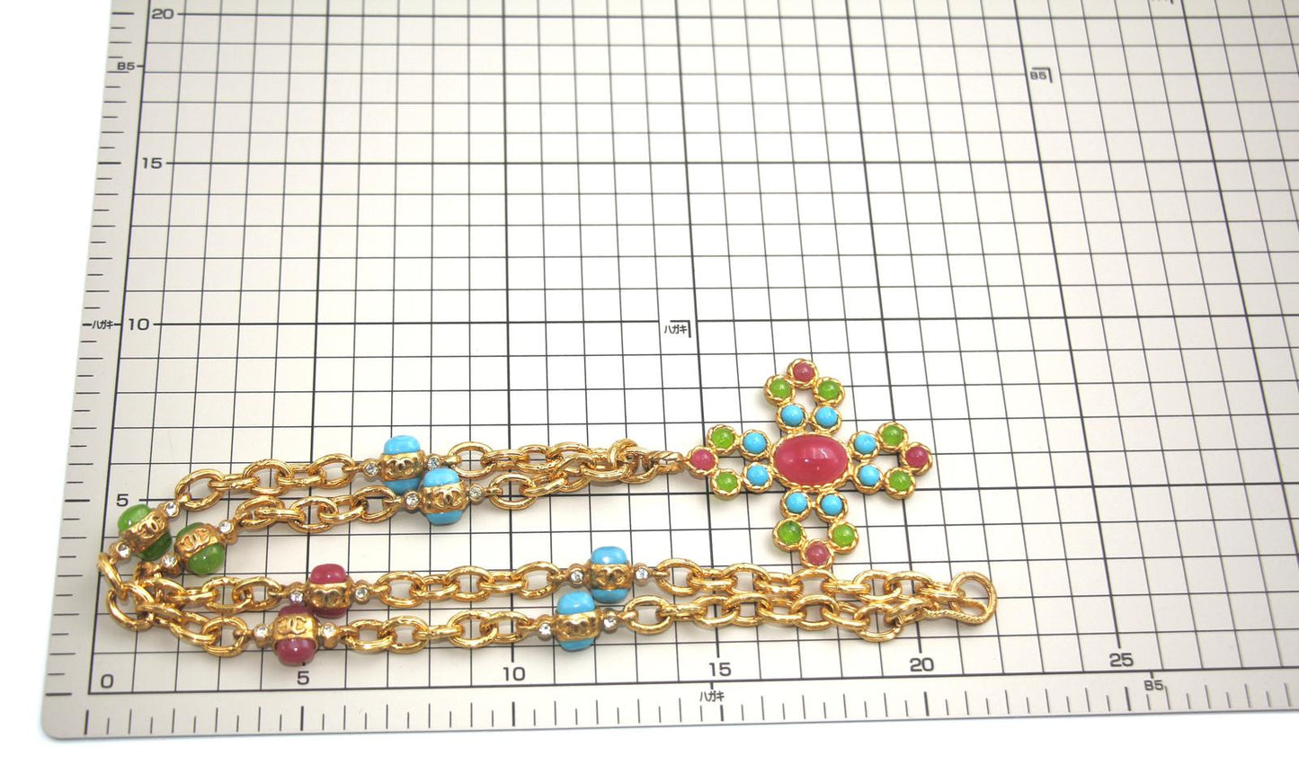 Chanel Vintage 91 Colored Glass Chain Long Necklace