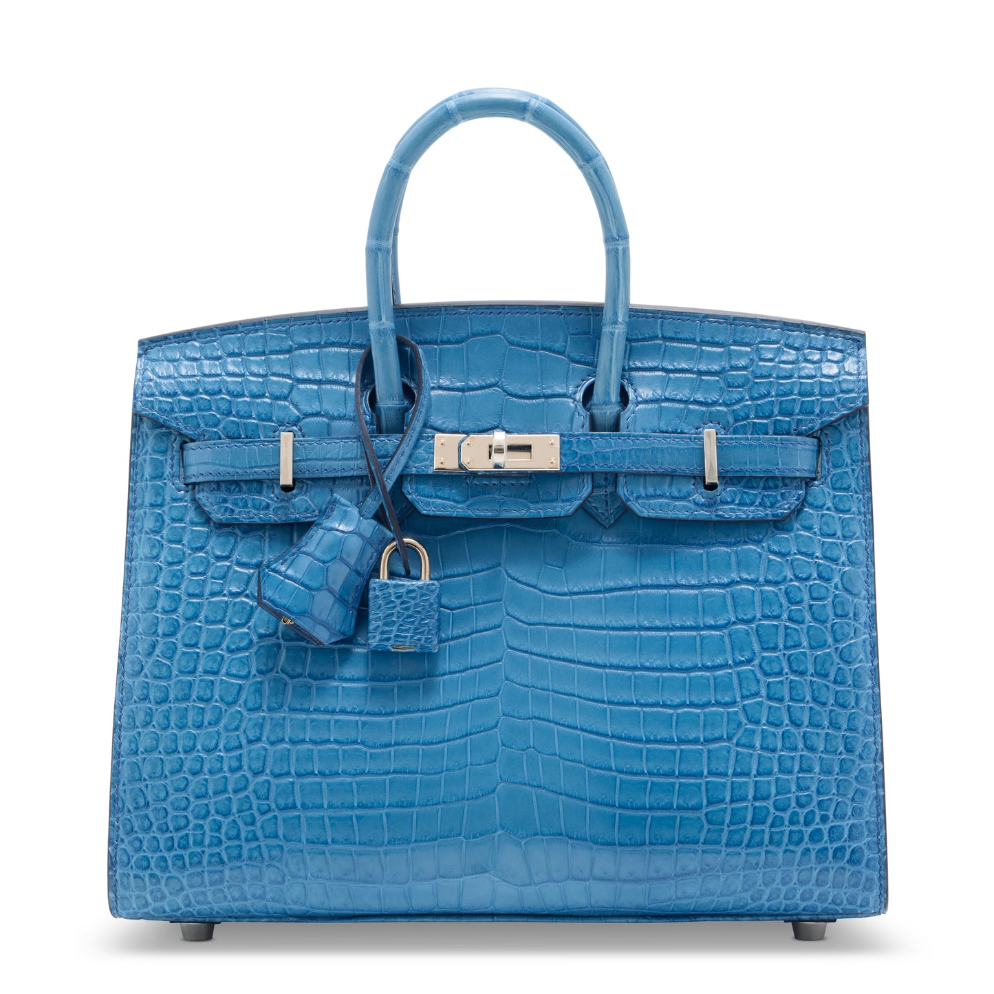 Hermes Birkin 25 sellier Aizome Phw matte porosus crocodile leather palladium hardware