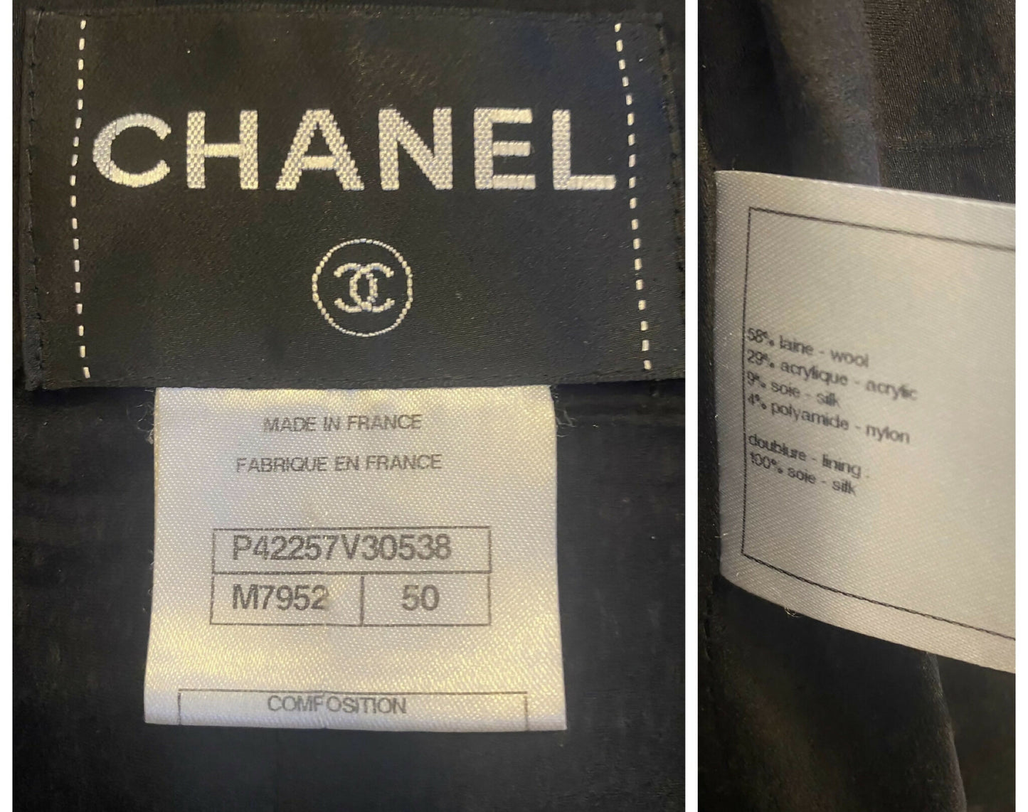 Chanel 11A Classic Black White Tweed Braided Trim Zip Up Jacket FR 50