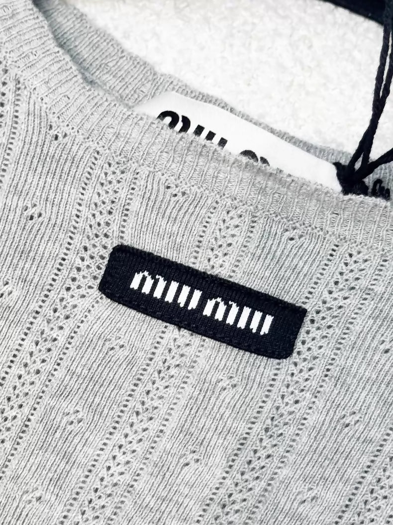 Miu Miu grey knit t-shirt