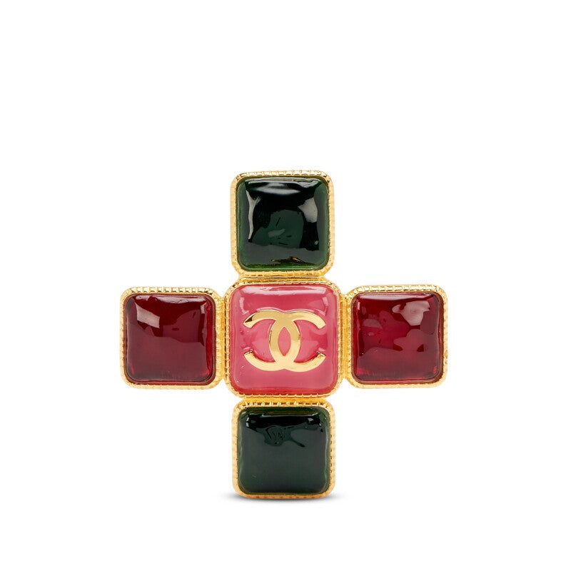 Rare* Chanel 2020 Green and Red Gripoix Maltese Perfume Minaudière