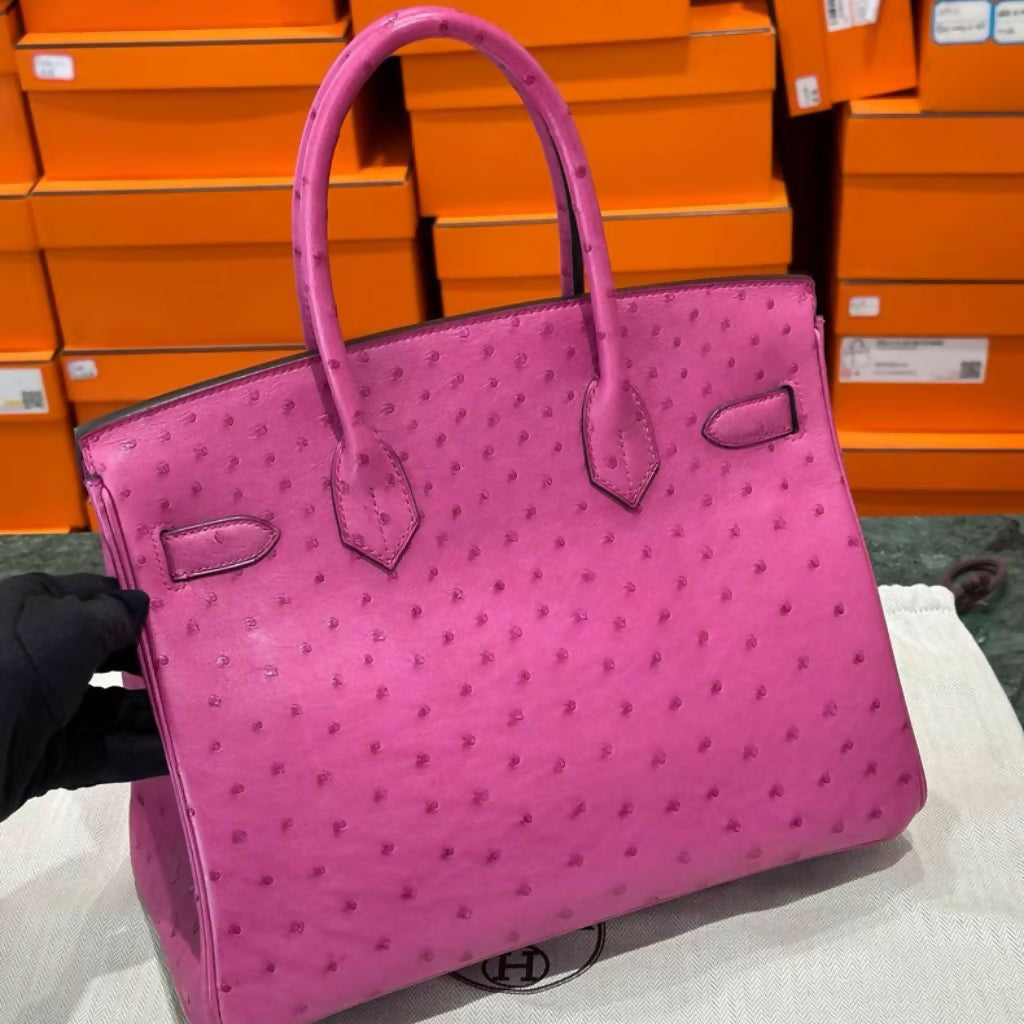 Hermès Birkin 30 – Rose Purple Ostrich Leather with A Engraving (3)