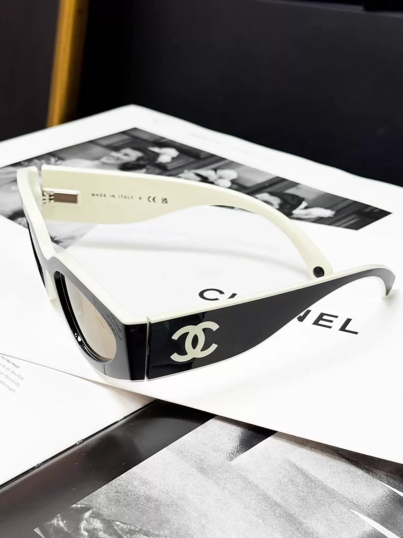 Chanel CH6056 black and white sunglasses