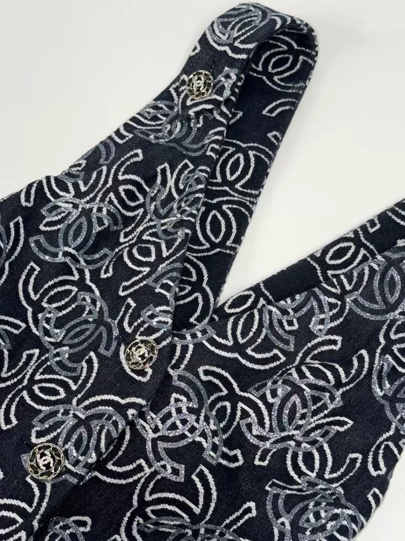 Chanel 22S cc logo black dress