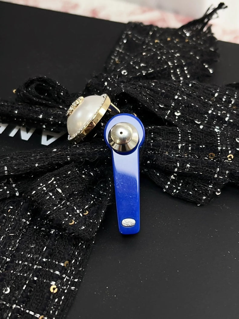 Chanel 22P blue microphone acrylic brooch