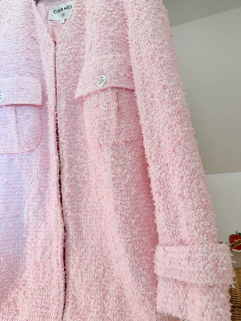 Chanel 21C Pink Tweed Jacket