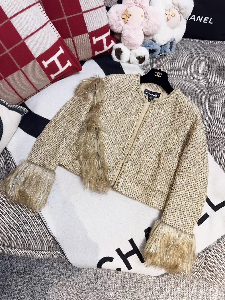 Chanel 21A Gold Fur Coat