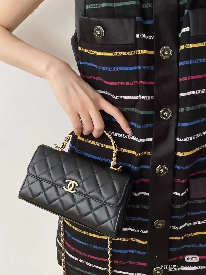 Chanel 22S black striped dress