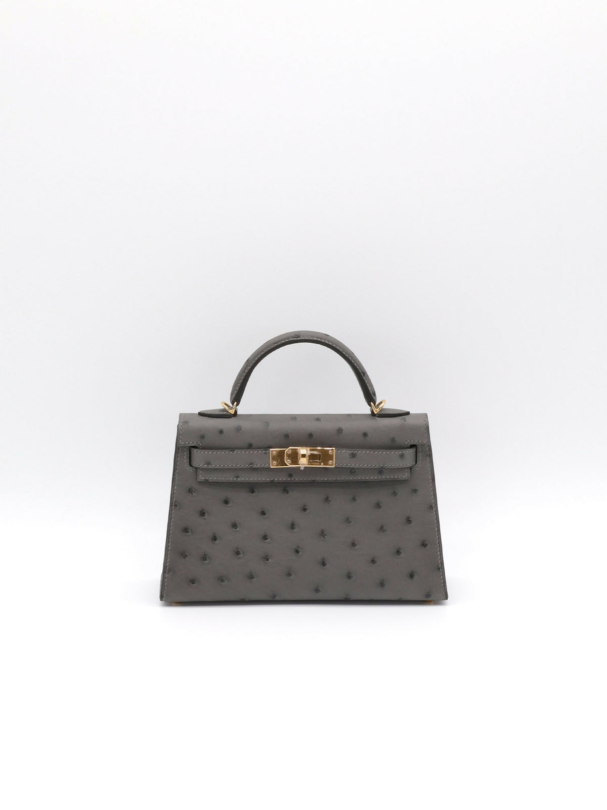 Hermès Kelly 20 Gris Meyer Ostrich Gold Hardware