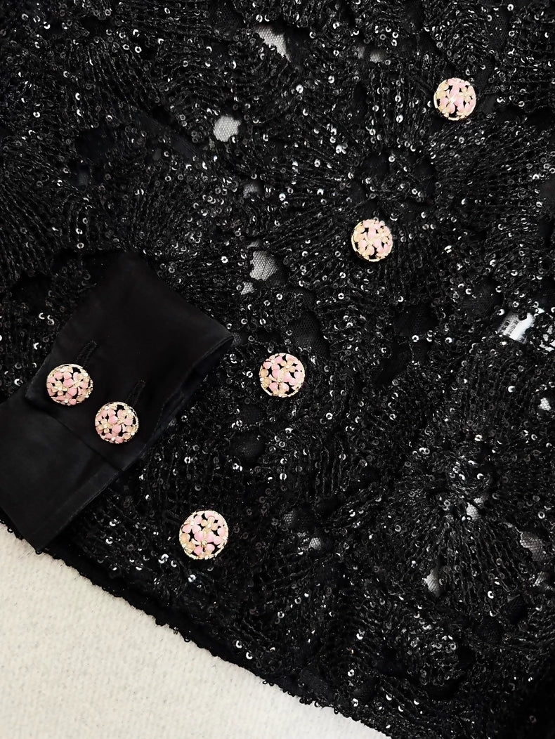 Chanel 24S black lace jacket