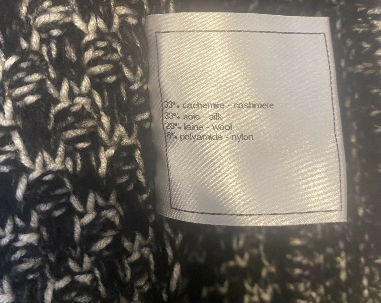 Chanel 11A Tweed Cashmere Swarovski Crystals Cardigan Sweater FR 34