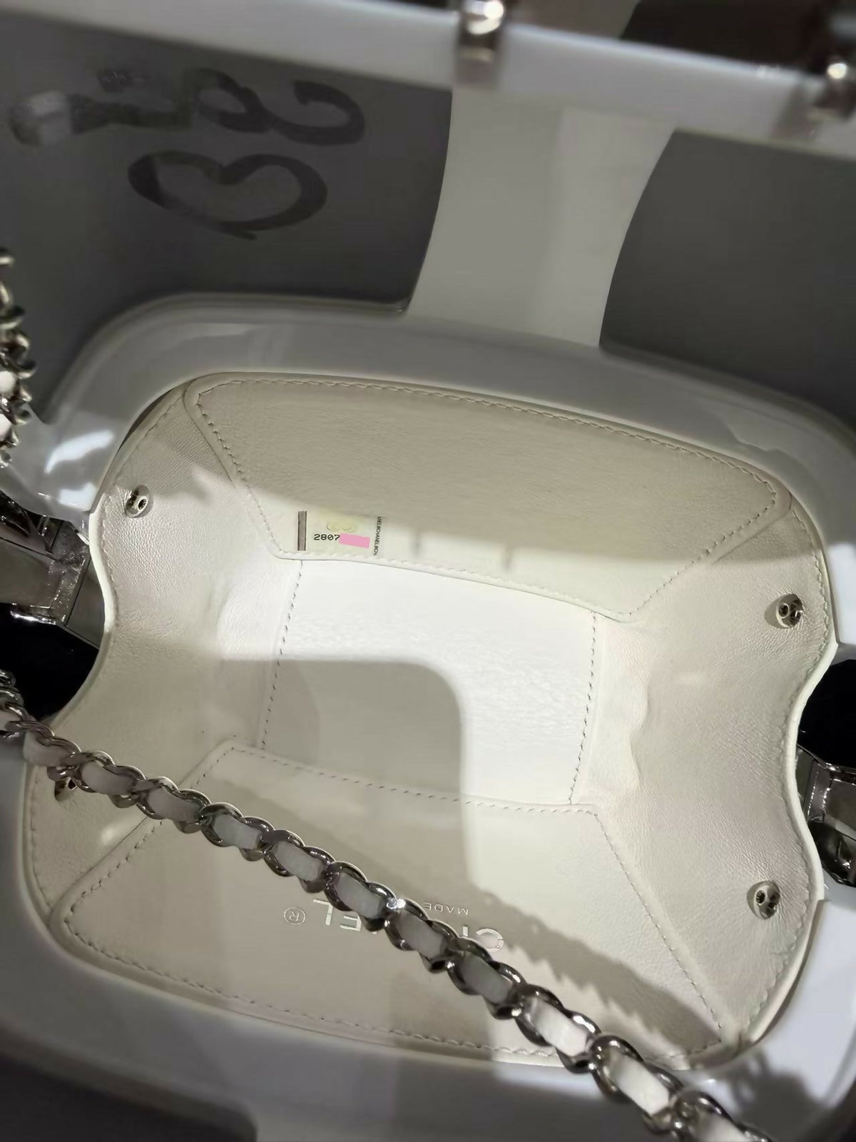 Chanel 2019 Limited Edition Ski Cable Car / Gondola Lift Minaudière Clutch Bag White Resin & Strass Silver Hardware