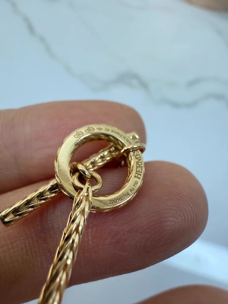 Hermes 18k gold Chaine Dancre Series H Necklace