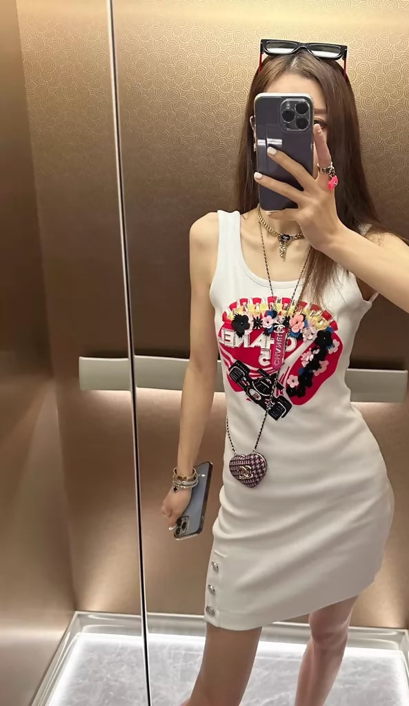Chanel 23C F1 white dress