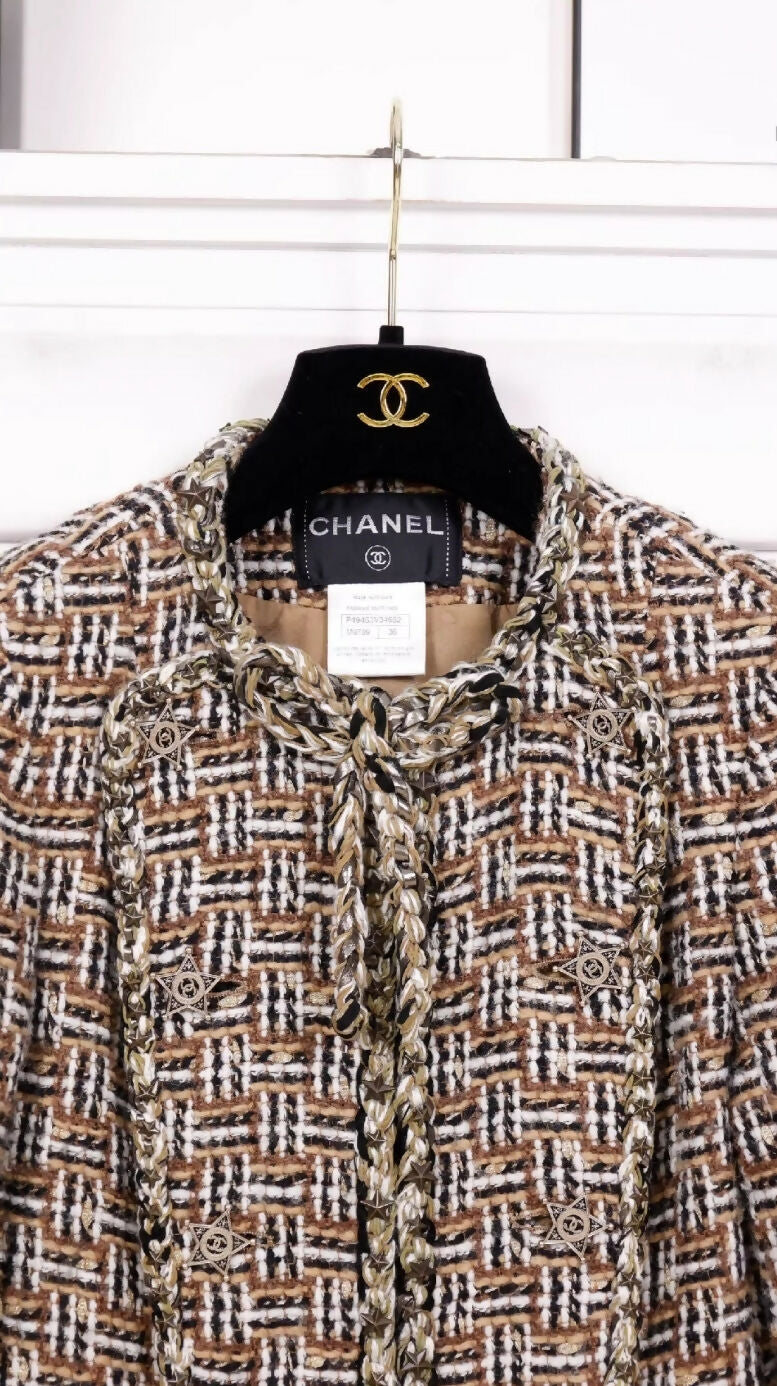 Chanel 2014 Dallas Tweed Star-Button Jacket