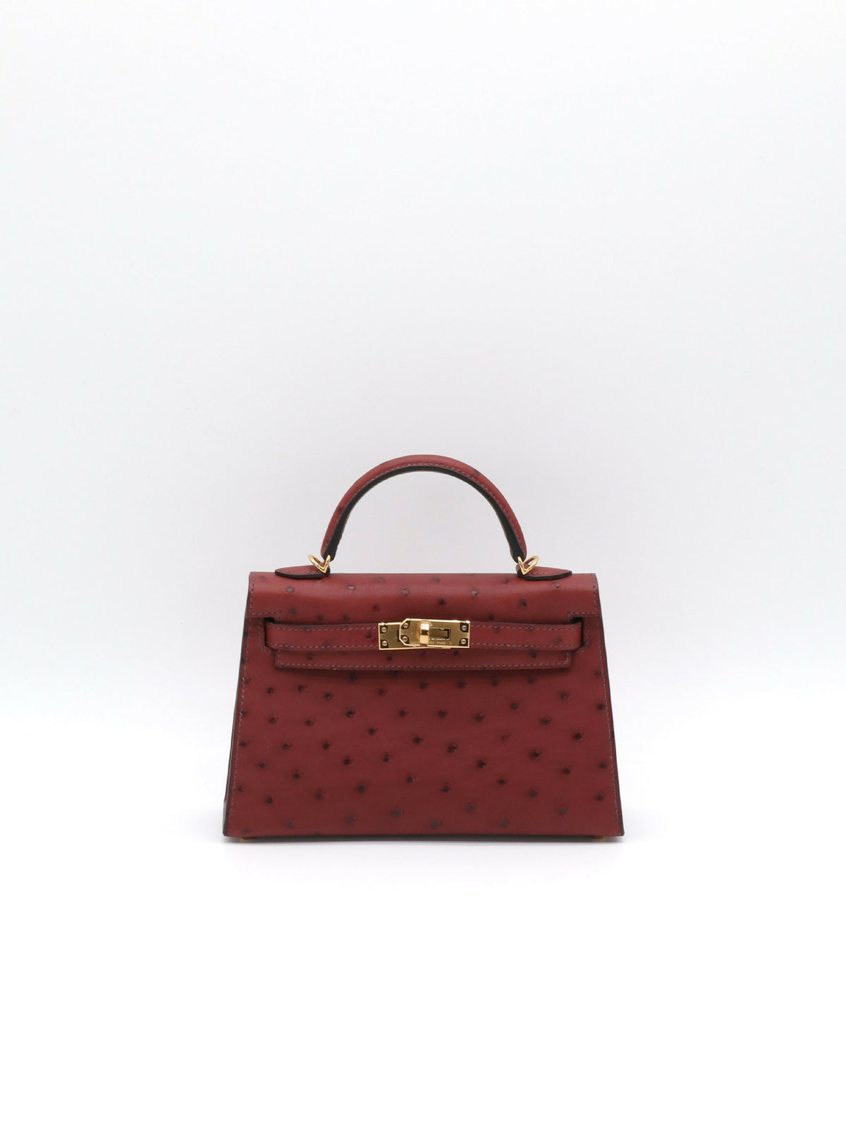 Hermès Kelly 20 Rouge H Ostrich Gold Hardware