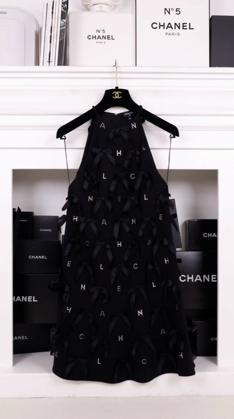 Chanel 23S Black Bow Dress Chanel 23S Black Bow Dress