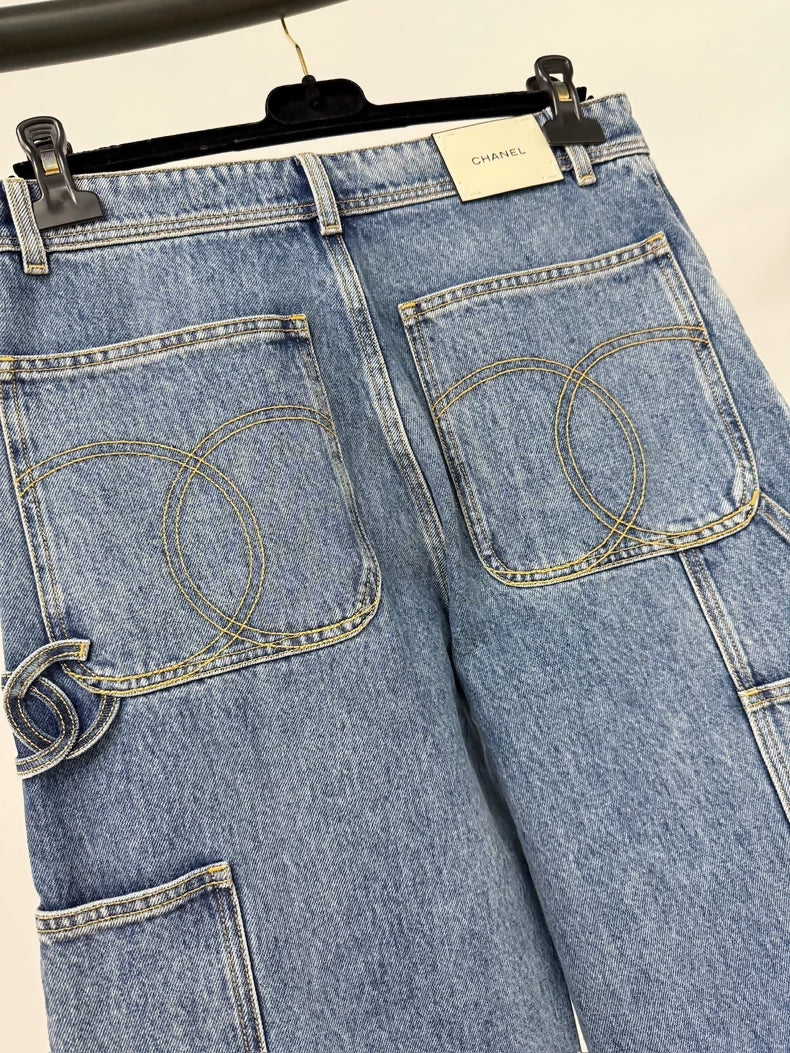 Chanel 26B blue straight-leg jeans