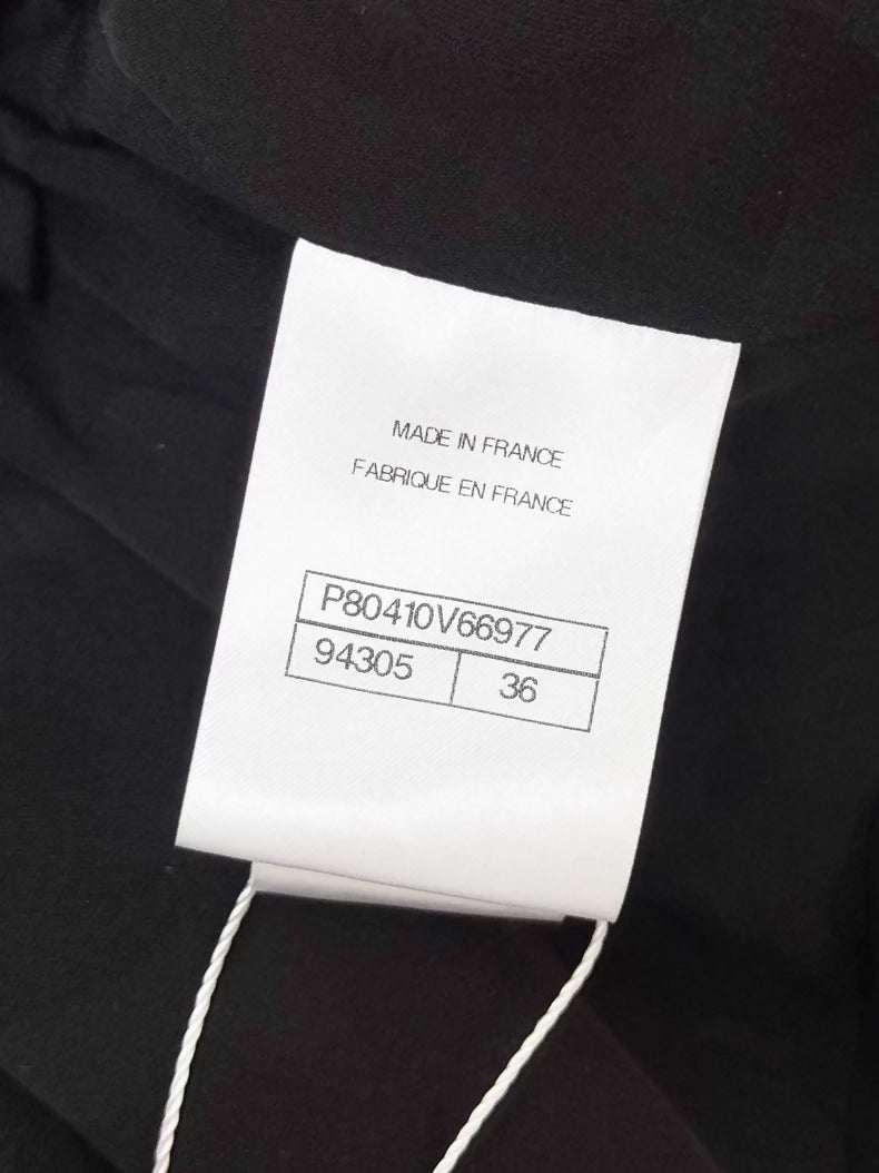 Chanel 25B black silk cardigan