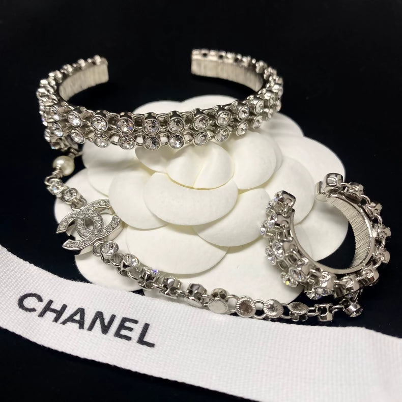 Chanel 22 White Diamond Ring and Bangle