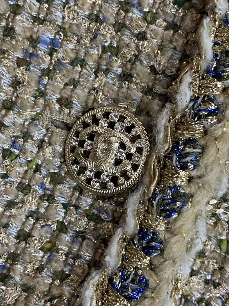 Chanel 21A Haute Couture Gold Tweed Jacket